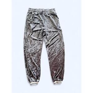 Vintage Y2K She + Sky silver crushed velvet joggers Size L